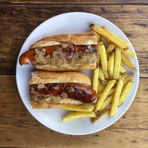Grilled Kielbasa Sausage on a Bun